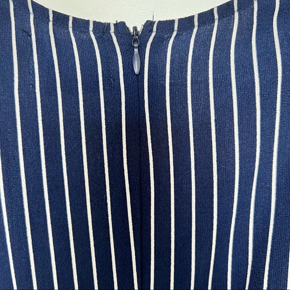 PARALLEL LINES Pin Stripe Plunge Front Short Sleeve Jumpsuit with Side Slits - Picture 8 of 10